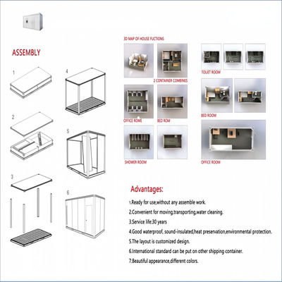20ft 2 Storey Container House for Luxury Living and Work in Steel Structure Material