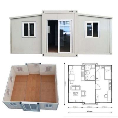 Customized Color 20ft or 40ft Prefab Expandable Folding Container House with 2 Bedrooms