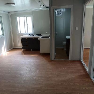 Expandable Container House with 2 Bedrooms and Steel Door in White or Customized Color