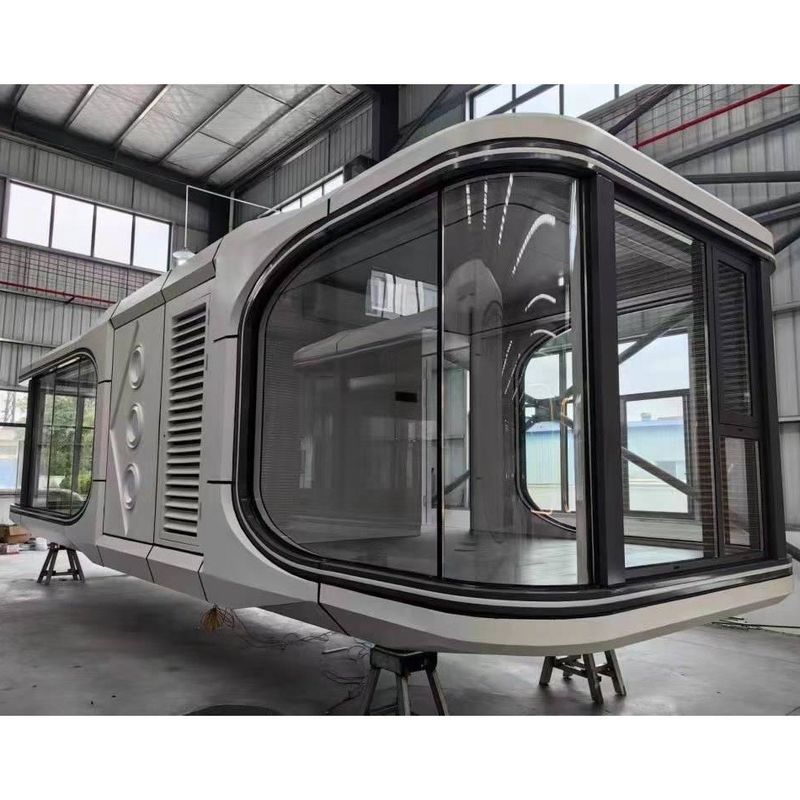 Modular Prefab House 2 Bedroom Container Home with Folding Design and Capsule Concept